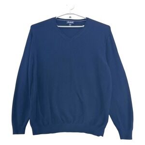 Jos A Bank Mens Sweater Size 3X Navy Blue Pima Old Money Classic Essential